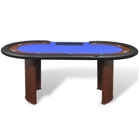 vidaXL Pokertafel voor 10 personen met dealervak en fichebak blauw afbeelding3 - 1