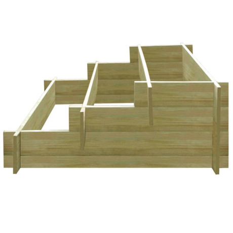 vidaXL Plantenbak drielaags 90x90x35 cm geïmpregneerd hout afbeelding3 - 1