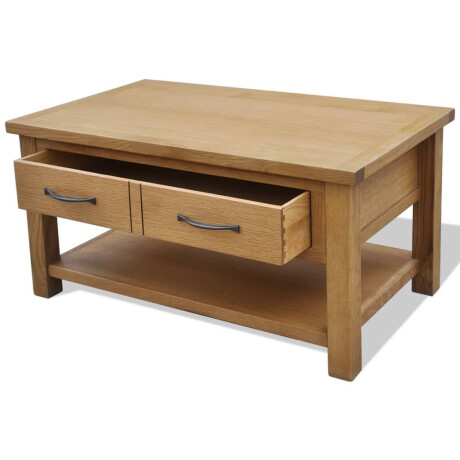 vidaXL Salontafel 88x53x45 cm massief eikenhout afbeelding3 - 1