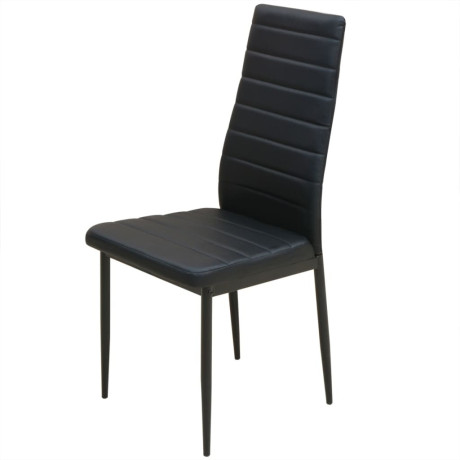 vidaXL Eetkamerset tafel en stoel zwart 5-delig afbeelding3 - 1