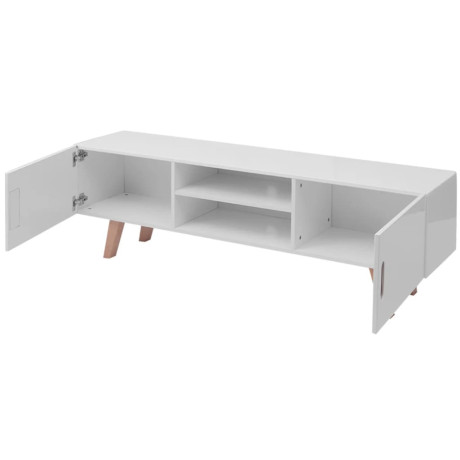 vidaXL Tv-meubel 150x35x48,5 cm MDF hoogglans wit afbeelding3 - 1