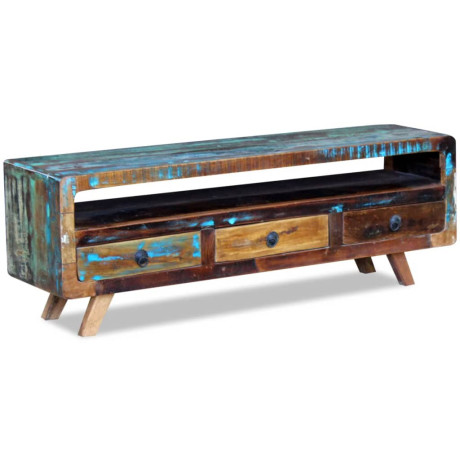 vidaXL Tv-meubel met 3 lades massief gerecycled hout afbeelding3 - 1