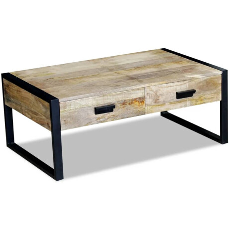 vidaXL Salontafel met 2 lades 100x60x40 cm massief mangohout afbeelding3 - 1