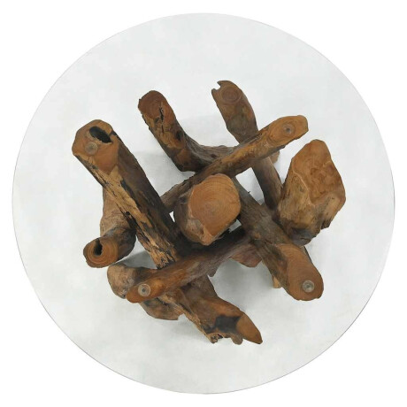 vidaXL Salontafel 60 cm massief teak drijfhout afbeelding3 - 1