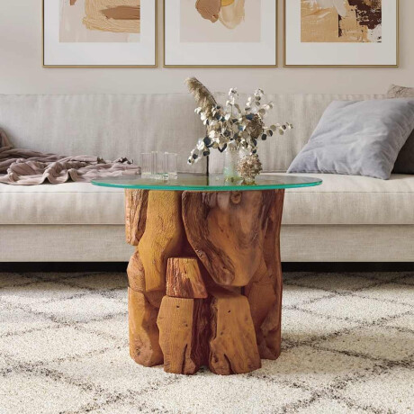 vidaXL Salontafel 60 cm massief teak drijfhout afbeelding3 - 1
