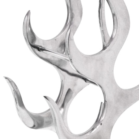 vidaXL Wijnrek vlammenvorm 9 flessen zilver aluminium afbeelding3 - 1