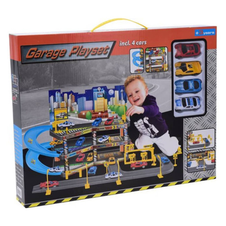 Tender Toys Speelgoedset met 4 auto's 62x31x33 cm grijs en blauw afbeelding3 - 1