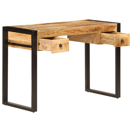 vidaXL Bureau met 2 lades 110x50x77 cm massief mangohout afbeelding3 - 1