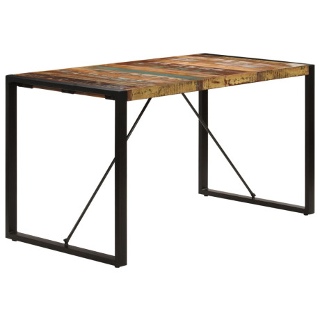 vidaXL Eettafel 140x70x75 cm massief gerecycled hout afbeelding3 - 1