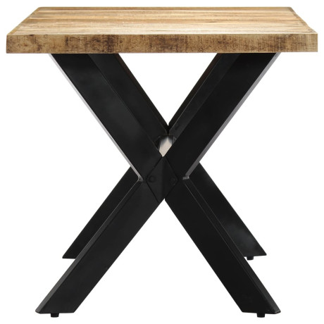 vidaXL Eettafel 140x70x75 cm massief ruw mangohout afbeelding3 - 1