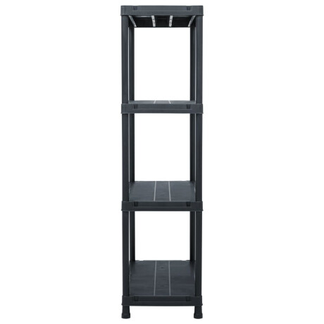 vidaXL Opbergrek 100 kg 60x30x138 cm kunststof zwart afbeelding3 - 1