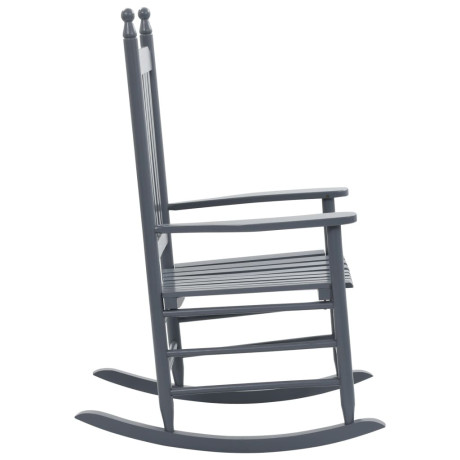 vidaXL Schommelstoel met gebogen zitting populierenhout grijs afbeelding3 - 1