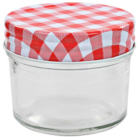 vidaXL Jampotten met wit met rode deksels 24 st 110 ml glas afbeelding3 - 1