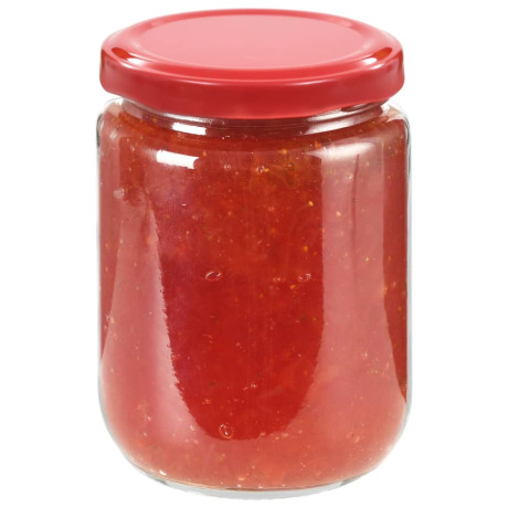 vidaXL Jampotten met rode deksels 48 st 230 ml glas afbeelding3 - 1