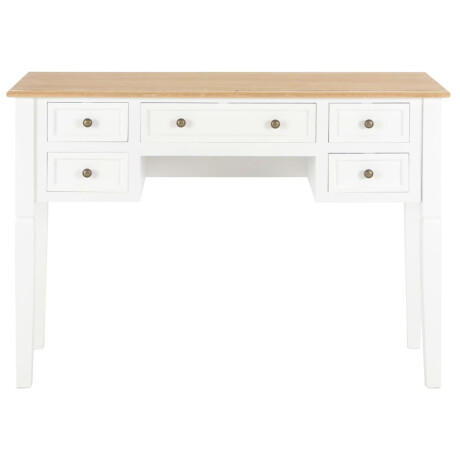 vidaXL Schrijftafel 109,5x45x77,5 cm hout wit afbeelding3 - 1