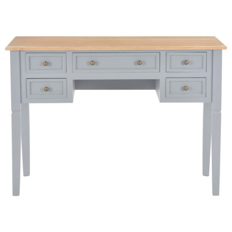 vidaXL Schrijftafel 109,5x45x77,5 cm hout grijs afbeelding3 - 1