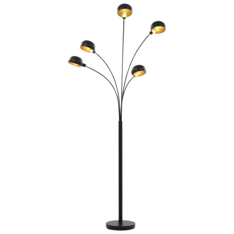 vidaXL Lamp staand 5xE14 200 cm zwart en goud afbeelding3 - 1