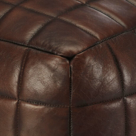 vidaXL Poef 40x40x40 cm echt geitenleer donkerbruin afbeelding3 - 1