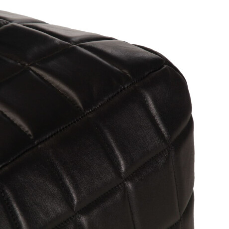 vidaXL Poef 40x40x40 cm echt geitenleer zwart afbeelding3 - 1