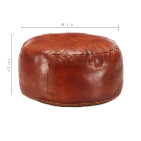 vidaXL Poef 60x30 cm echt geitenleer tan afbeelding3 - 1