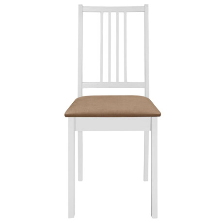 vidaXL Eetkamerstoelen met kussens 4 st massief hout wit afbeelding3 - 1