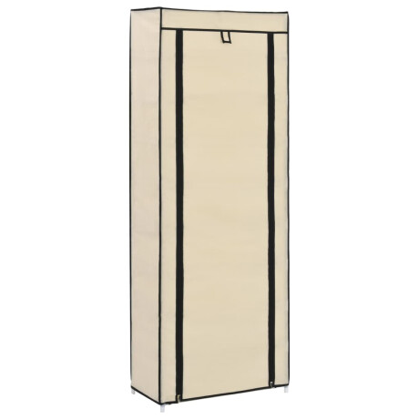 vidaXL Schoenenkast met hoes 57x29x162 cm stof crème afbeelding3 - 1