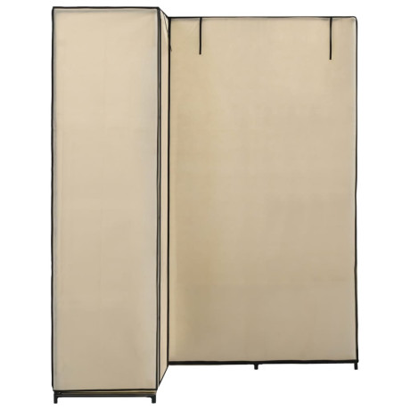 vidaXL Hoekkledingkast 130x87x169 cm crème afbeelding3 - 1