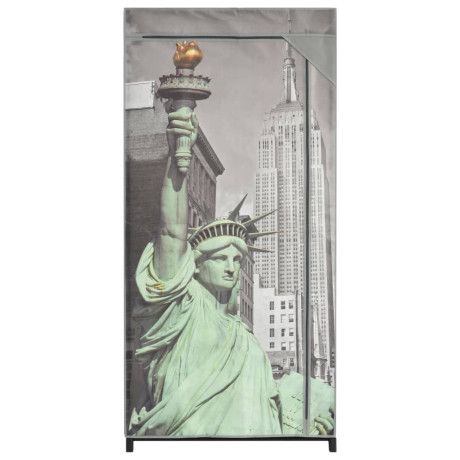 vidaXL Kledingkast New York 75x45x160 cm stof afbeelding3 - 1