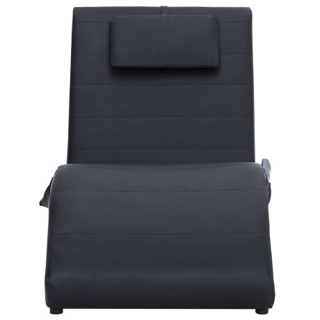 vidaXL Massage chaise longue met kussen kunstleer zwart afbeelding3 - 1
