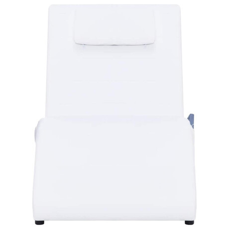 vidaXL Massage chaise longue met kussen kunstleer wit afbeelding3 - 1