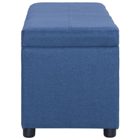 vidaXL Bankje met opbergvak 116 cm polyester blauw afbeelding3 - 1