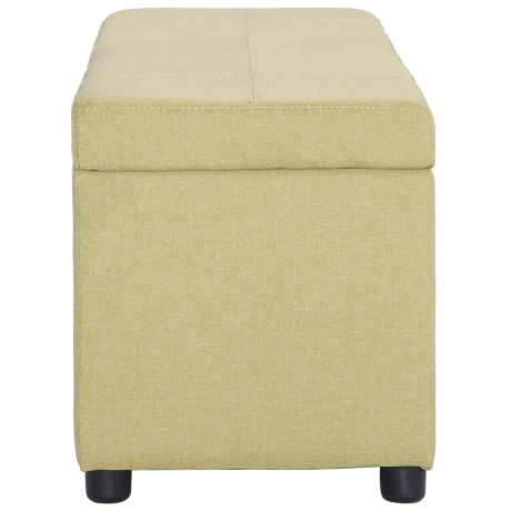 vidaXL Bankje met opbergvak 116 cm polyester groen afbeelding3 - 1