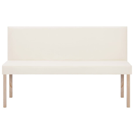 vidaXL Bankje 139,5 cm kunstleer crème afbeelding3 - 1