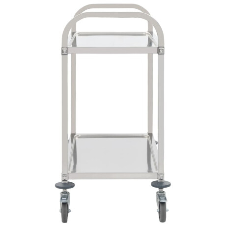 vidaXL Keukentrolley 2-laags 96,5x55x90 cm roestvrij staal afbeelding3 - 1