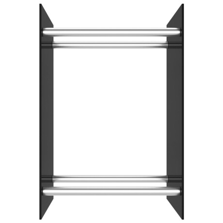 vidaXL Haardhoutrek 40x35x60 cm glas zwart afbeelding3 - 1
