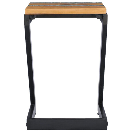 vidaXL Salontafel 30x30x50 cm massief teakhout en polyresin afbeelding3 - 1