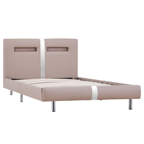 vidaXL Bedframe met LED kunstleer cappuccino 90x200 cm afbeelding3 - 1