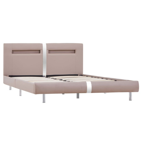 vidaXL Bedframe met LED kunstleer cappuccino 120x200 cm afbeelding3 - 1