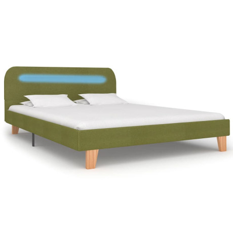 vidaXL Bedframe met LED stof groen 140x200 cm afbeelding3 - 1