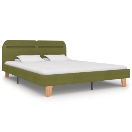 vidaXL Bedframe met LED stof groen 160x200 cm afbeelding3 - 1