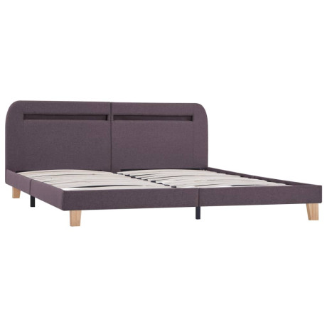 vidaXL Bedframe met LED stof taupe 160x200 cm afbeelding3 - 1