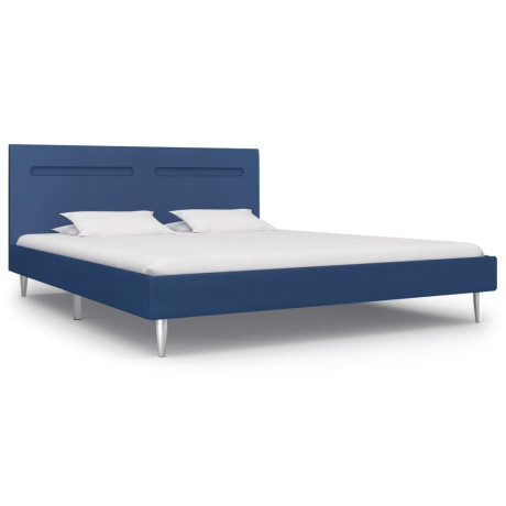 vidaXL Bedframe met LED stof blauw 180x200 cm afbeelding3 - 1