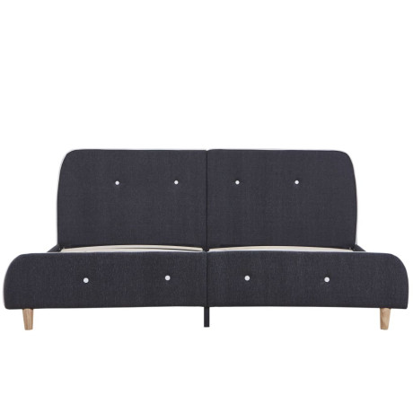 vidaXL Bedframe zonder matras stof donkergrijs 150x200 cm afbeelding3 - 1