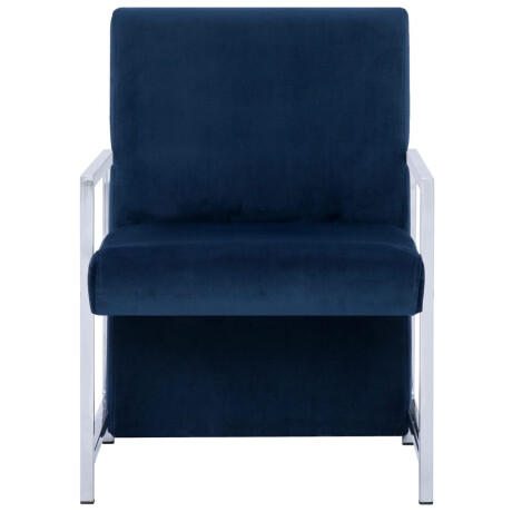 vidaXL Fauteuil met chromen poten fluweel blauw afbeelding3 - 1