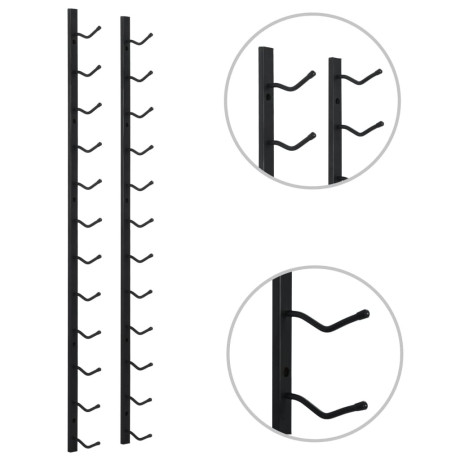 vidaXL Wijnrek wandmontage voor 12 flessen ijzer zwart afbeelding3 - 1