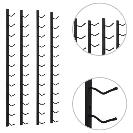 vidaXL Wijnrekken wandmontage voor 12 flessen 2 st ijzer zwart afbeelding3 - 1