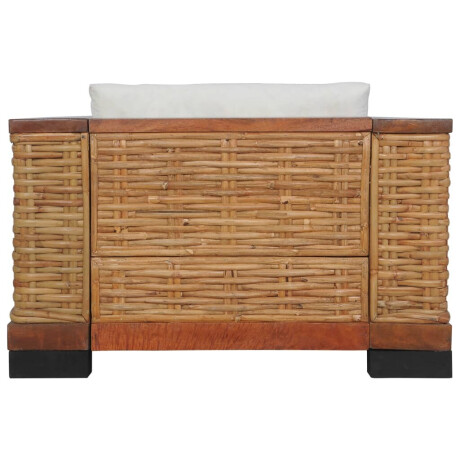 vidaXL Fauteuil met kussens natuurlijk rattan bruin afbeelding3 - 1