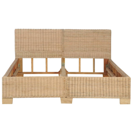 vidaXL Bedframe handgeweven echt rattan 140x200 cm afbeelding3 - 1