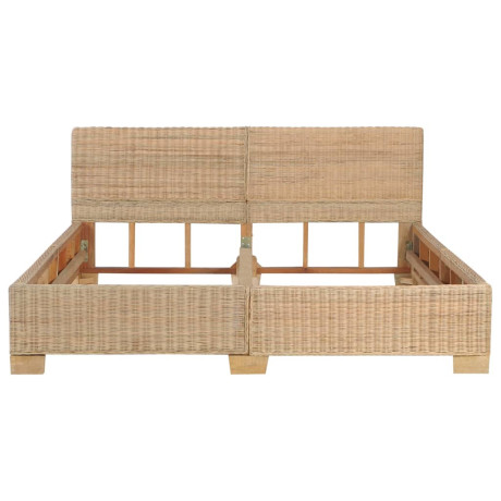 vidaXL Bedframe handgeweven echt rattan 160x200 cm afbeelding3 - 1