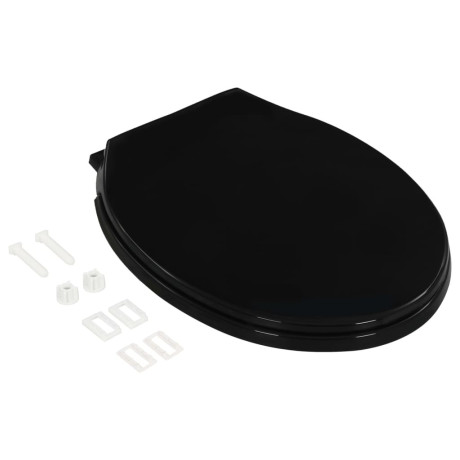 vidaXL Toiletbril soft-close met quick-release ontwerp zwart afbeelding3 - 1